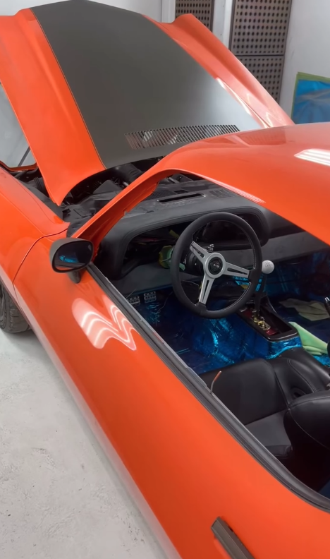 Orange car interior