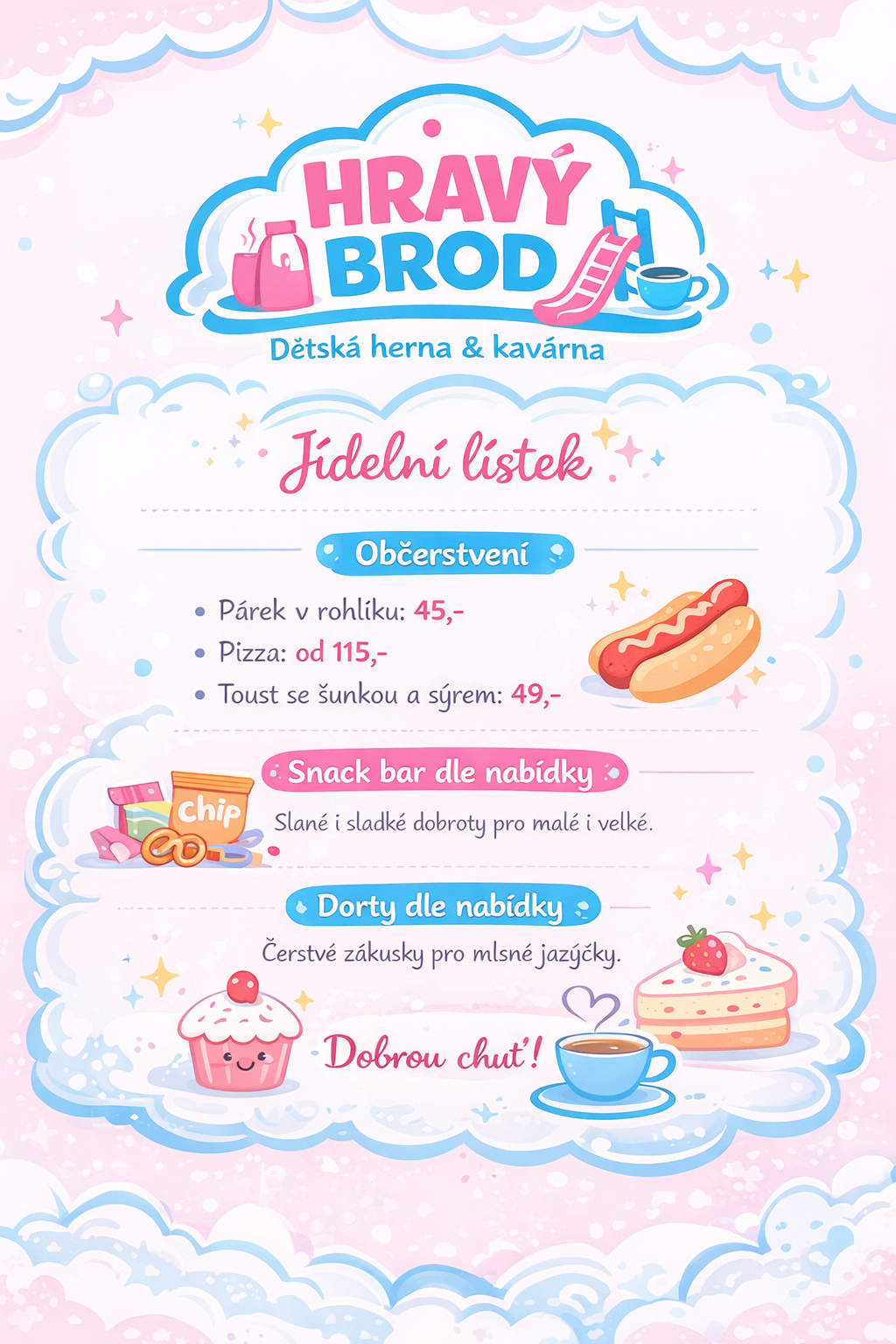 Jídelní lístek Hravý Brod