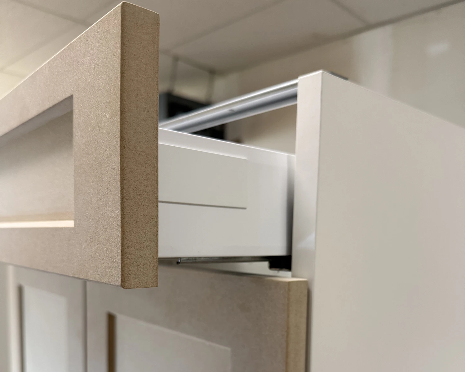 Perfect Fit With Maximera Drawers — MDF drawer front installed on an IKEA Sektion Maximera drawer