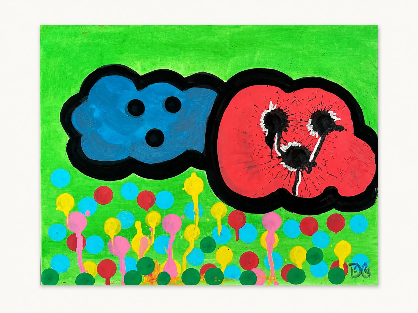Two Clouds — Acrylic on board by Daniel Cordoba, GUZZI ART