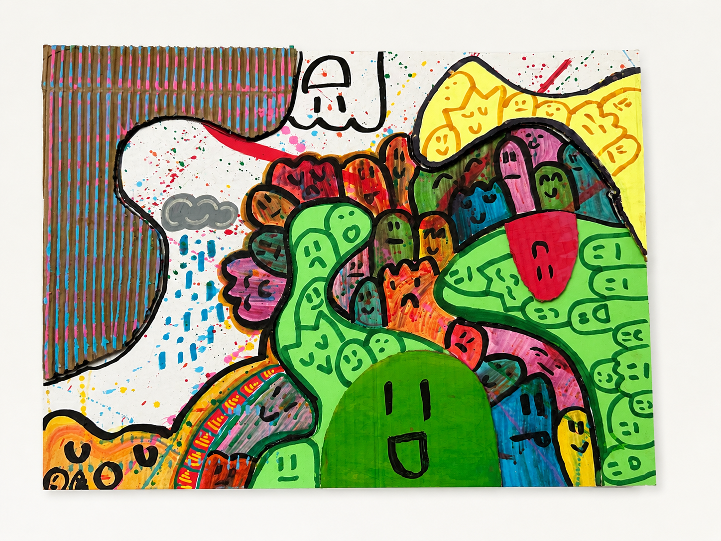 Rainmakers — Acrylic, marker & cardboard by Daniel Cordoba, GUZZI ART