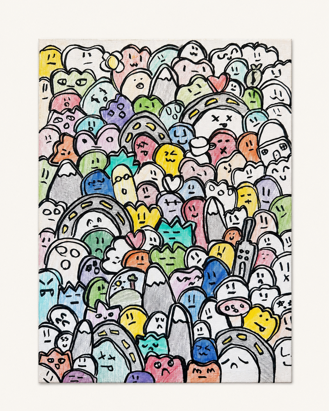 Soft Multitude — Coloured pencil & ink on canvas by Daniel Cordoba, GUZZI ART