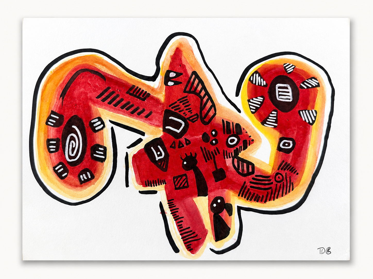 Fire Spirits — Watercolour & ink on paper by Daniel Cordoba, GUZZI ART