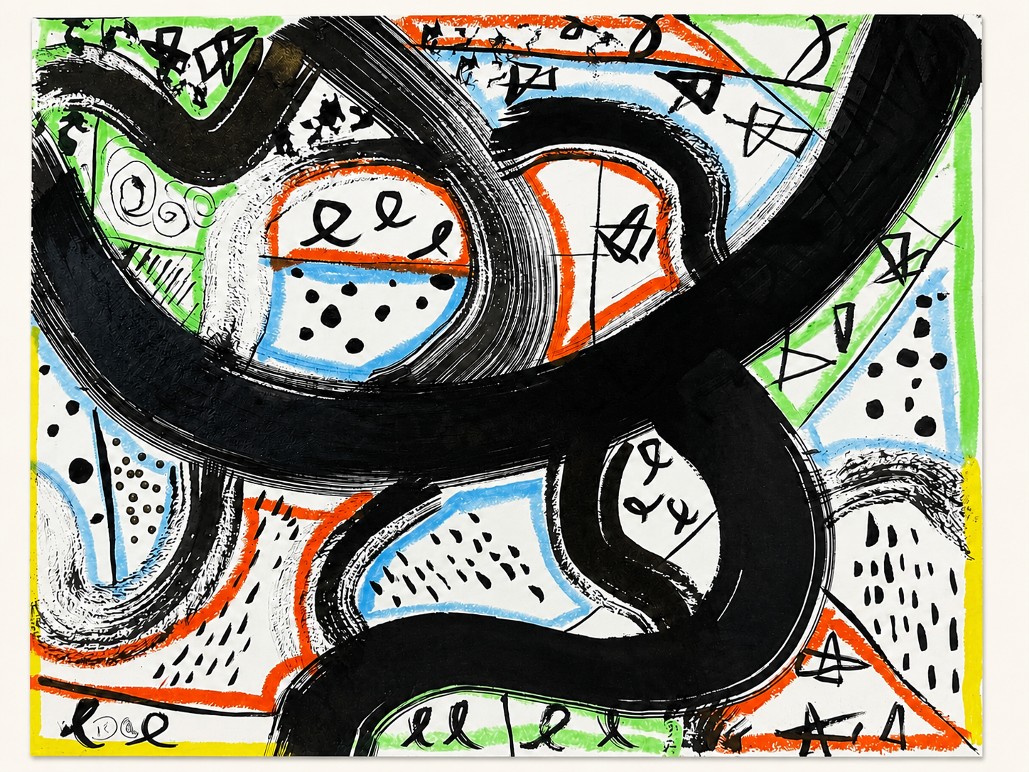 Electric Currents — India ink, oil pastel & marker on paper by Daniel Cordoba, GUZZI ART