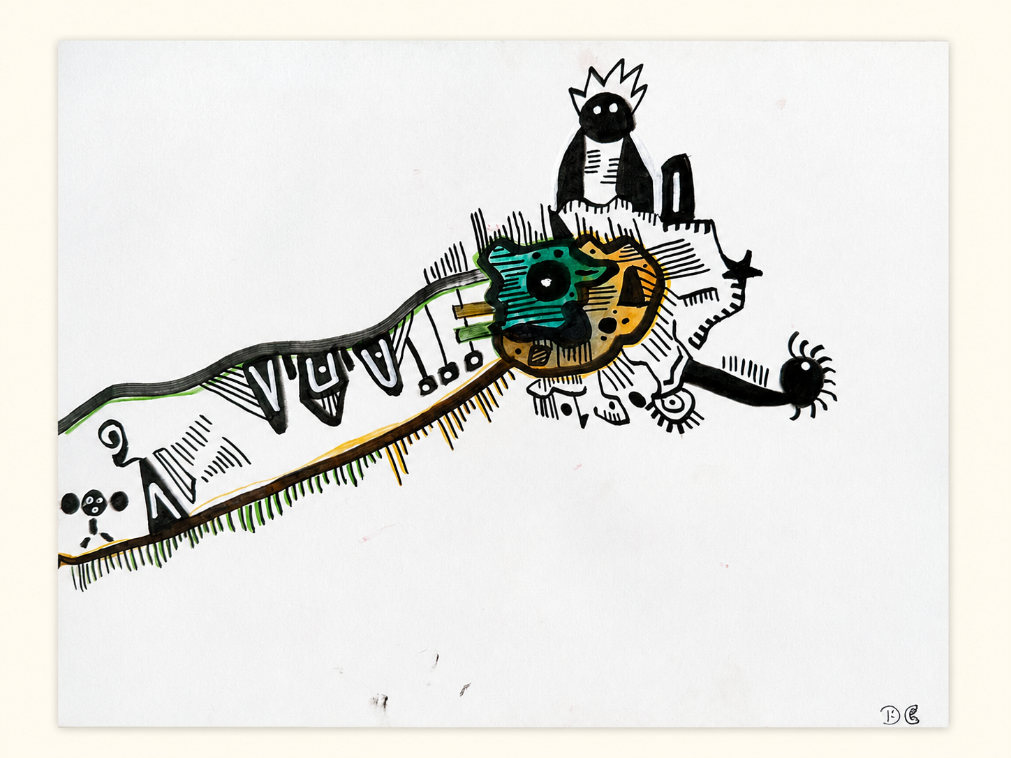 Field Creature — Ink & watercolour on paper by Daniel Cordoba, GUZZI ART