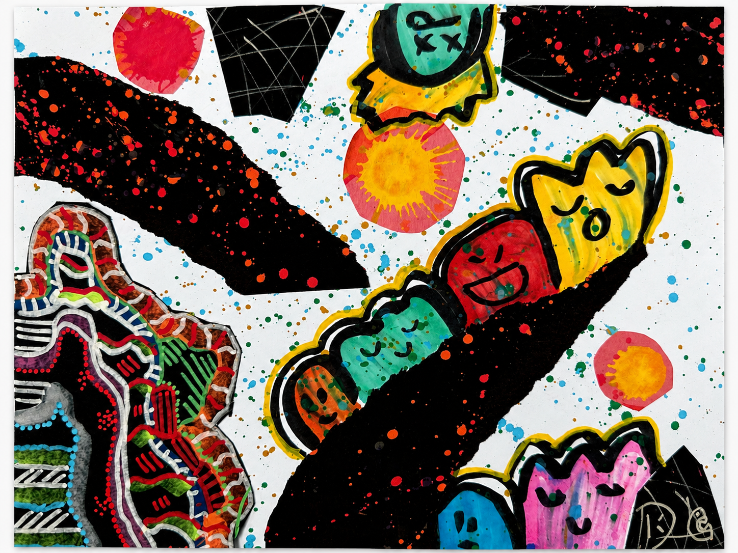 Electric Jungle — Acrylic, marker & ink on paper by Daniel Cordoba, GUZZI ART