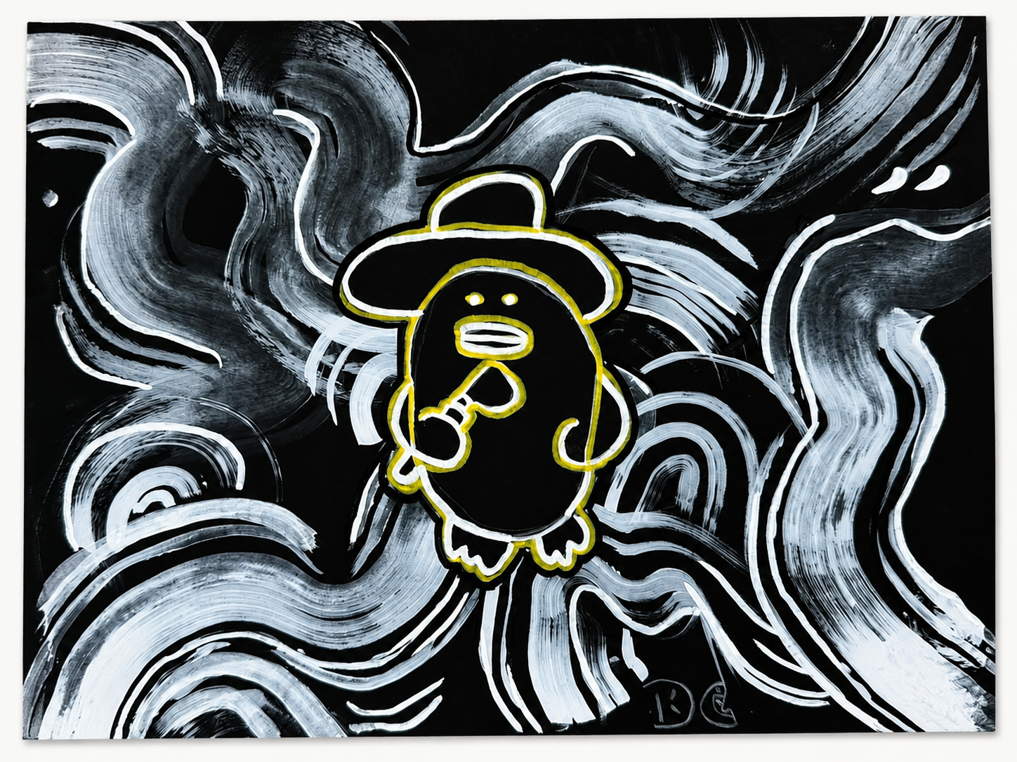 The Conductor — Acrylic & marker on board by Daniel Cordoba, GUZZI ART