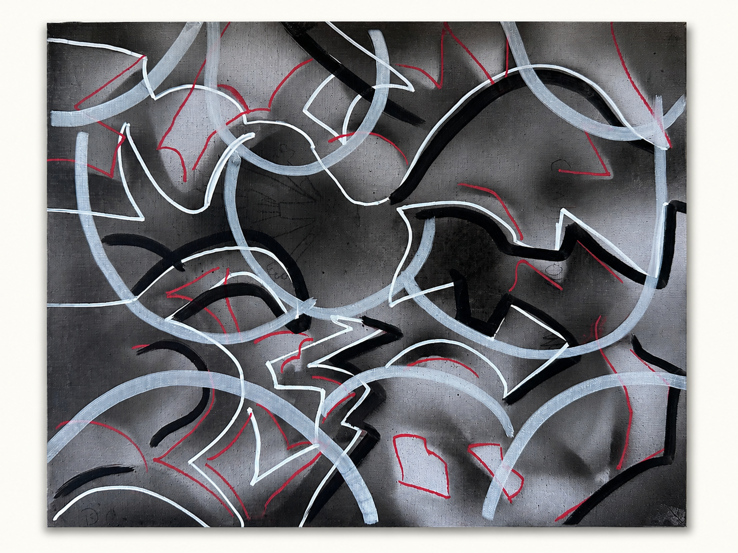 Silver Storm — Spray, acrylic & marker on canvas by Daniel Cordoba, GUZZI ART