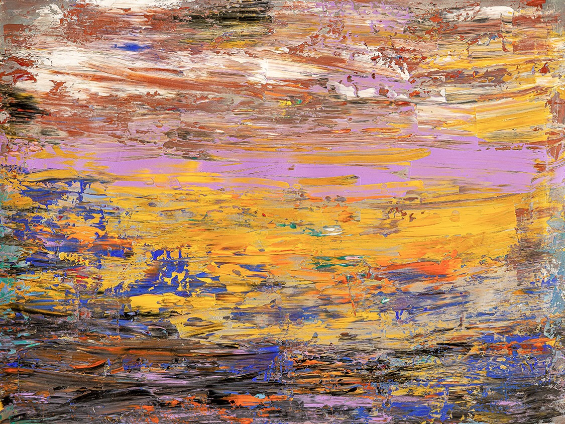 What the Day Said Before It Left, 2026 — bone-white interruptions across an ink-dark plane, the evening losing its hold.