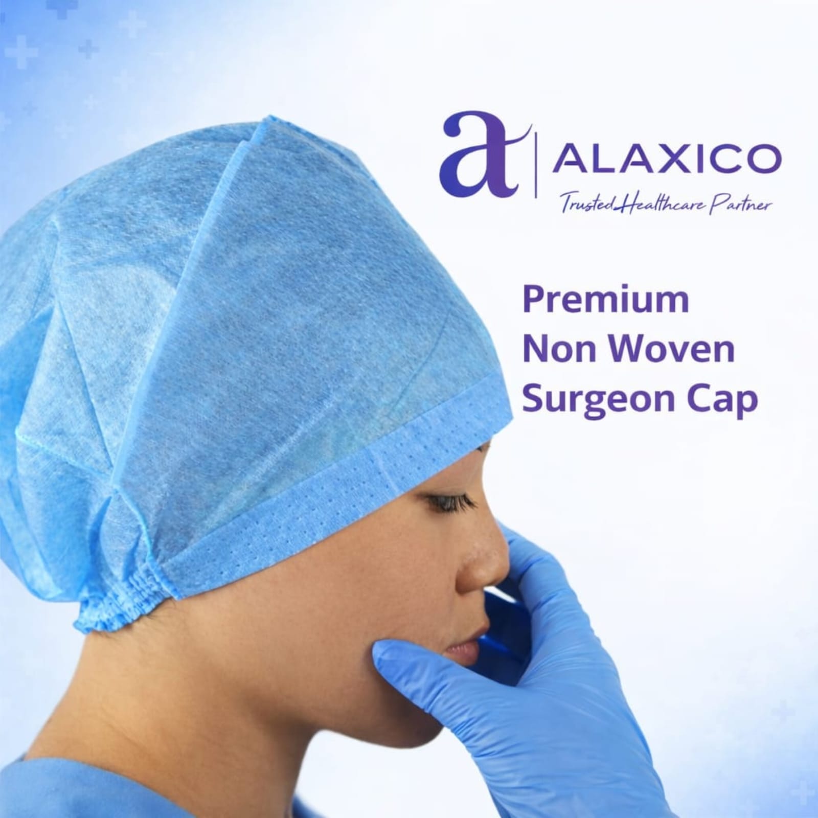 Alaxico Premium Non Woven Surgeon Cap (Pack of 100)