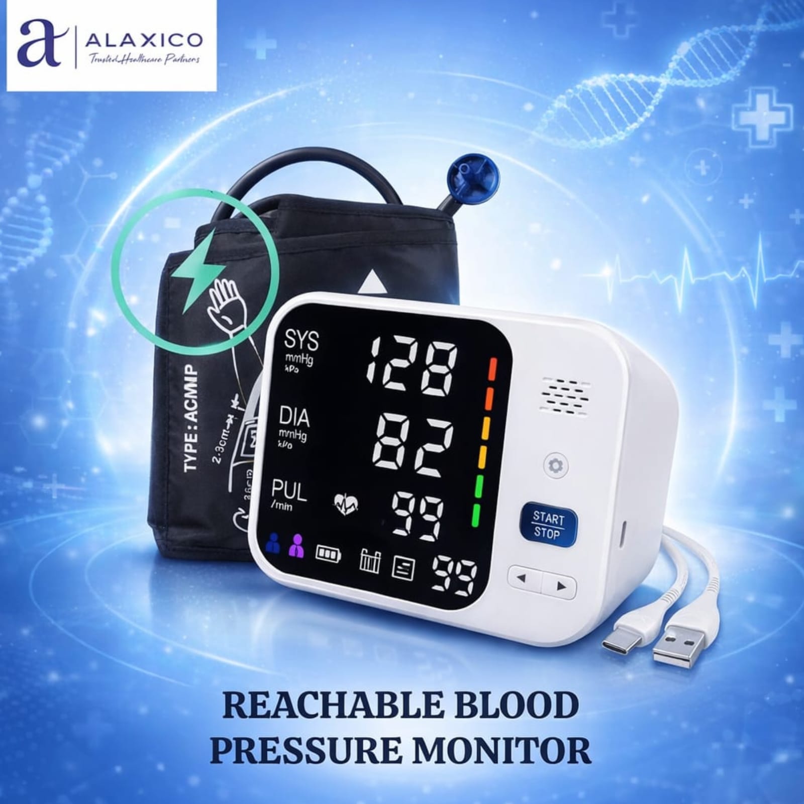 Alaxico Rechargeable Blood Pressure Monitor