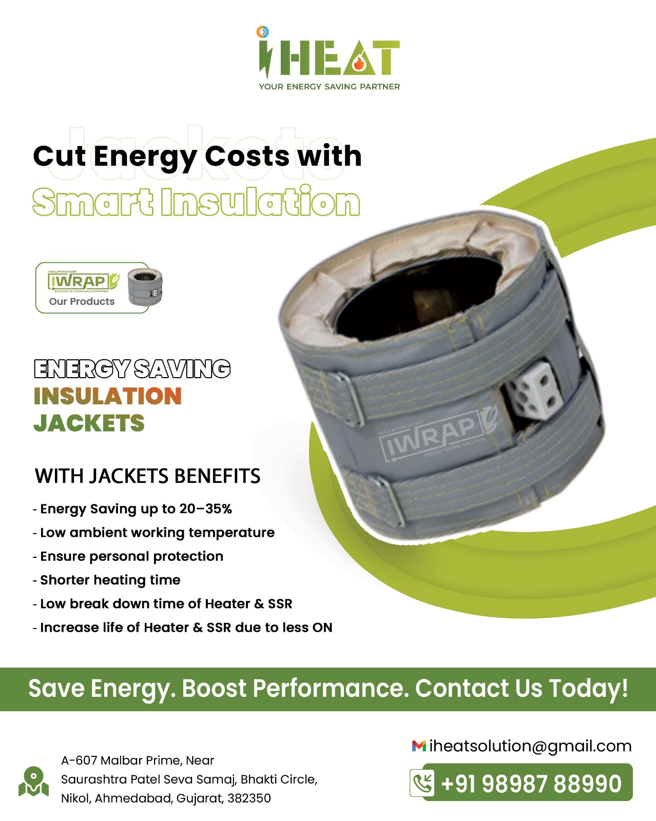 Cut energy costs with i-Wrap smart insulation jackets — 20-35% energy saving, low ambient working temperature, increased heater life
