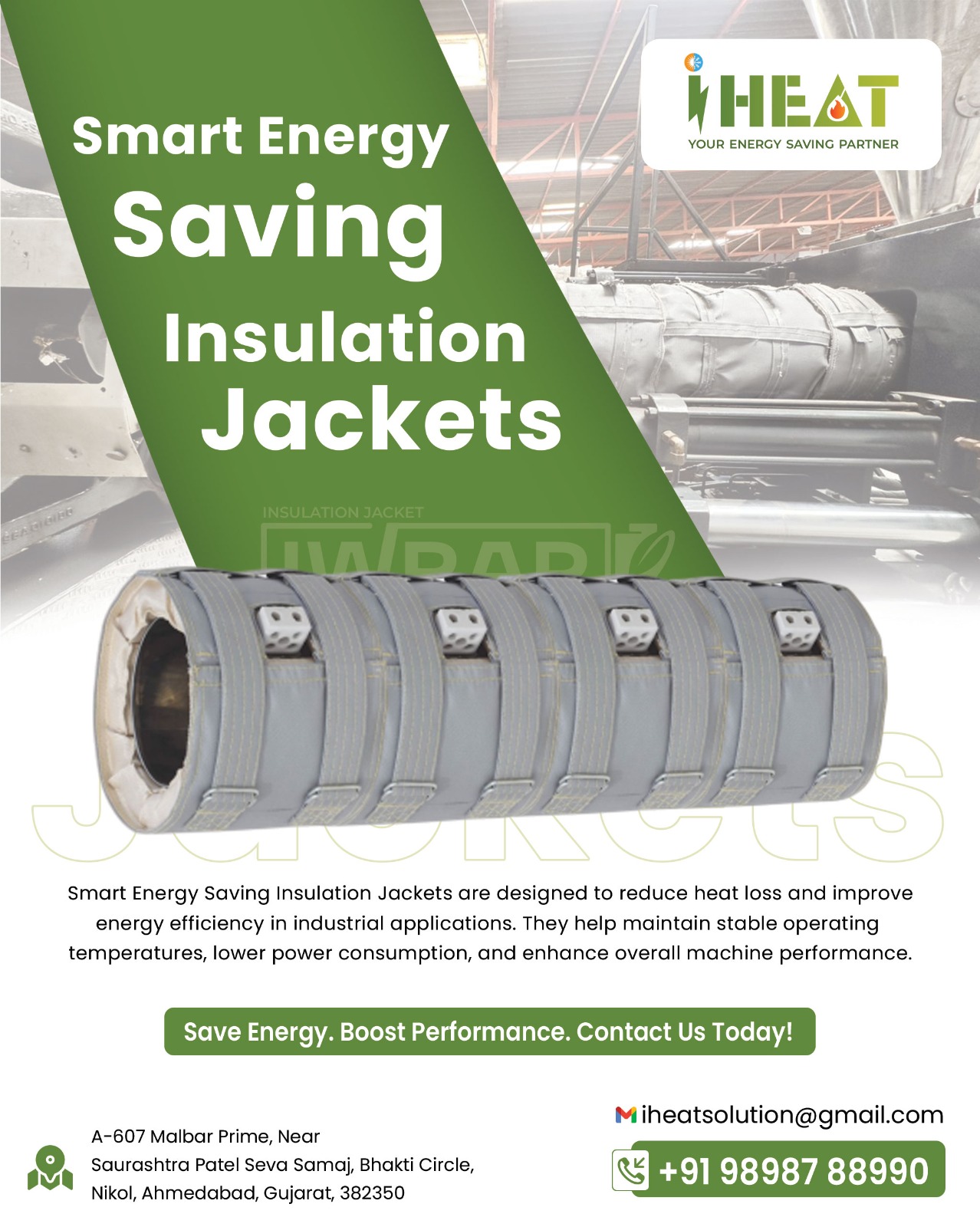 i-Wrap smart energy saving insulation jackets designed to reduce heat loss and improve energy efficiency in industrial applications