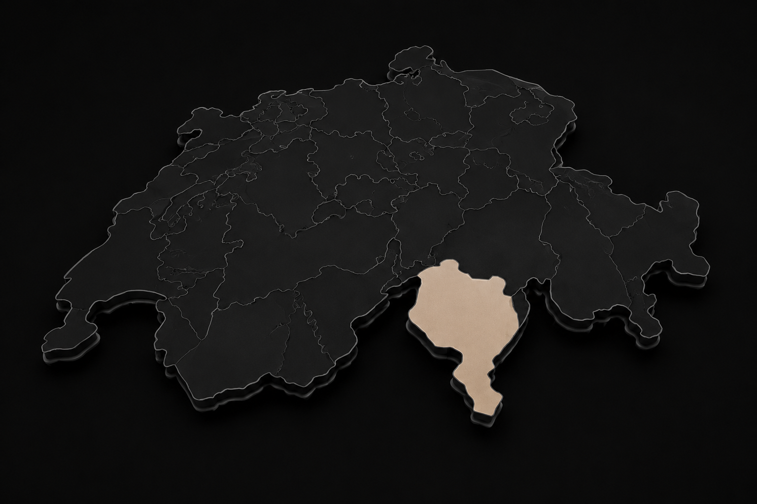 Mappa Svizzera - Ticino evidenziato