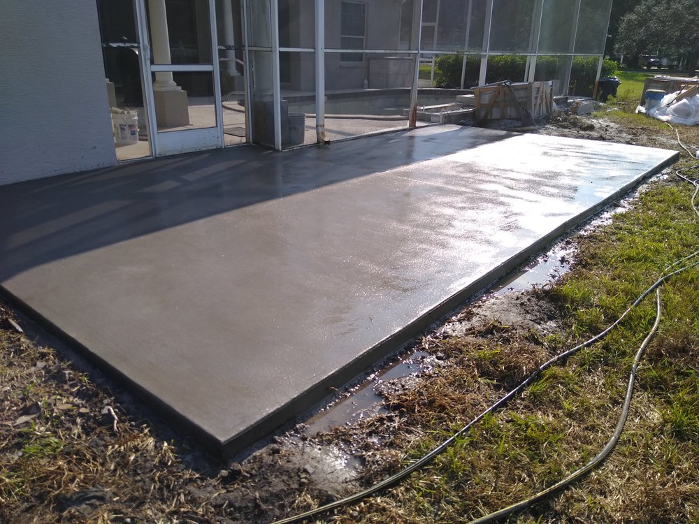 Covered Patio Walkway by JIT Concrete