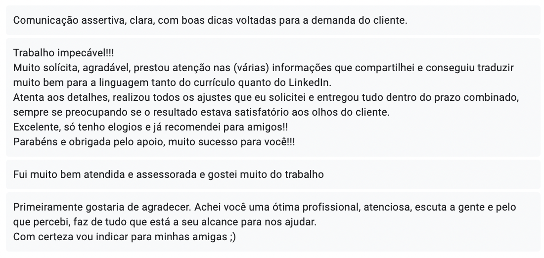 Print de feedback/pesquisa de satisfação