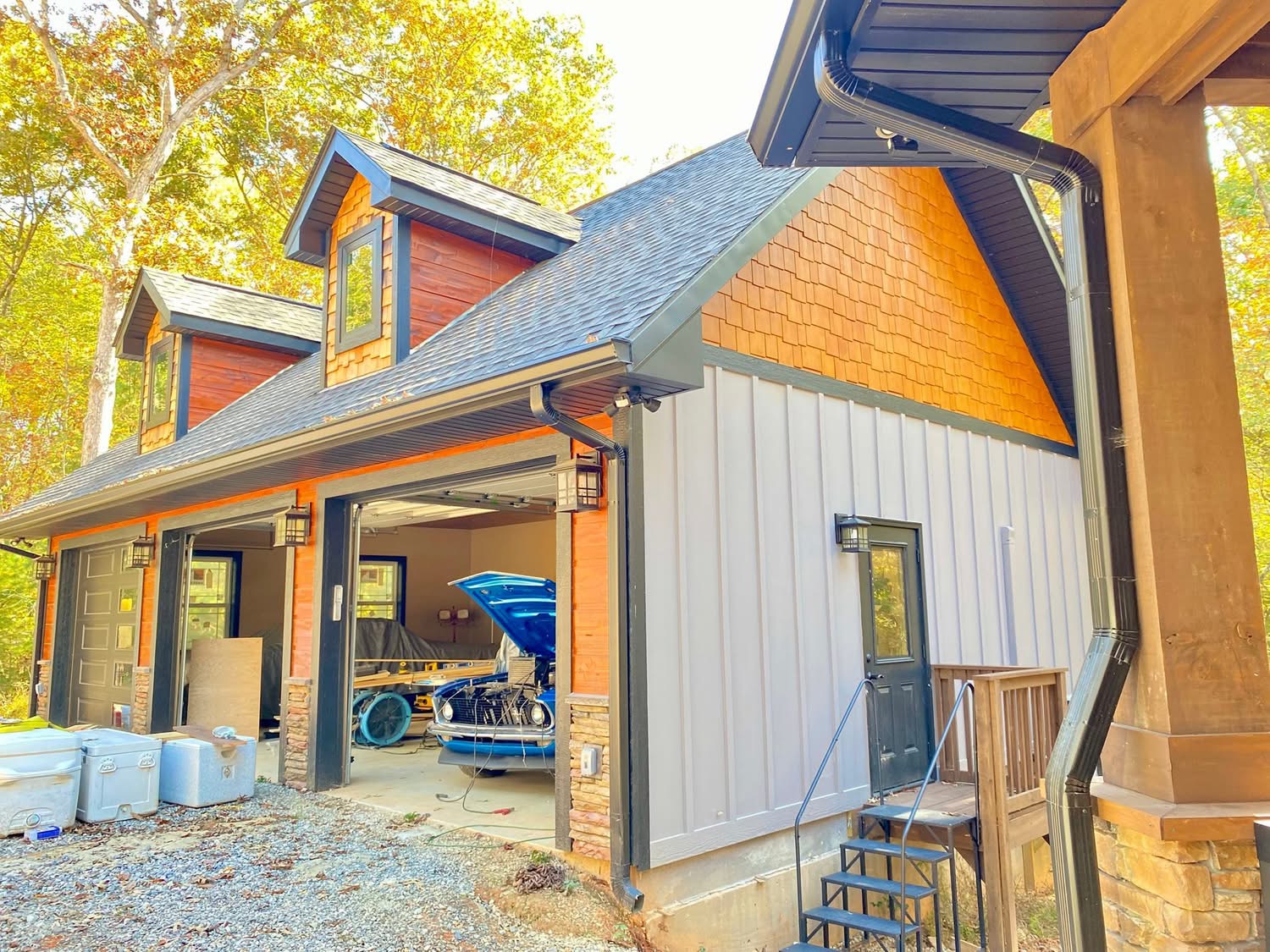 Journey's Handyman project — Cedar-shake & board-and-batten exterior staining and finish