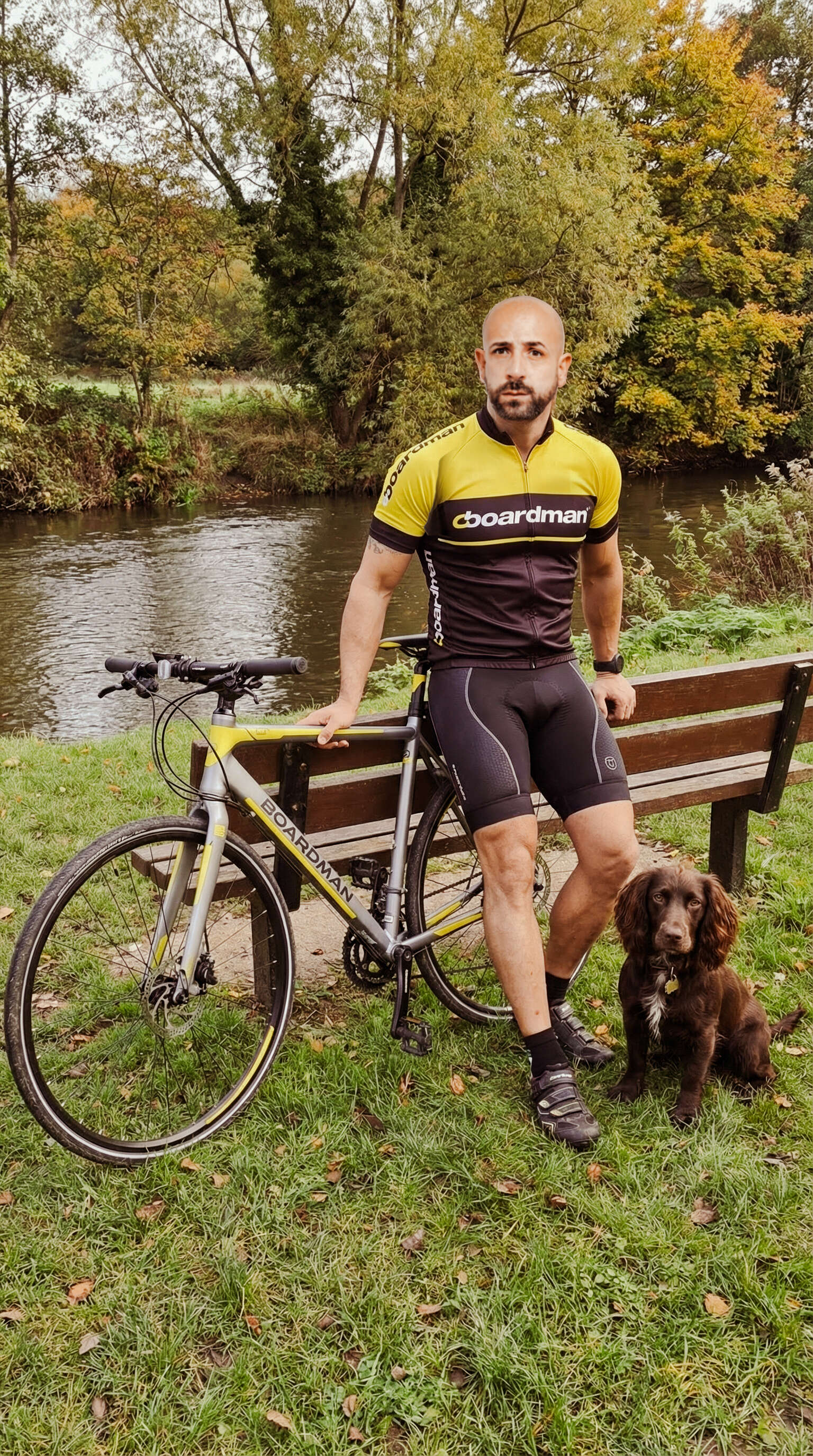 Kirk with bike and River