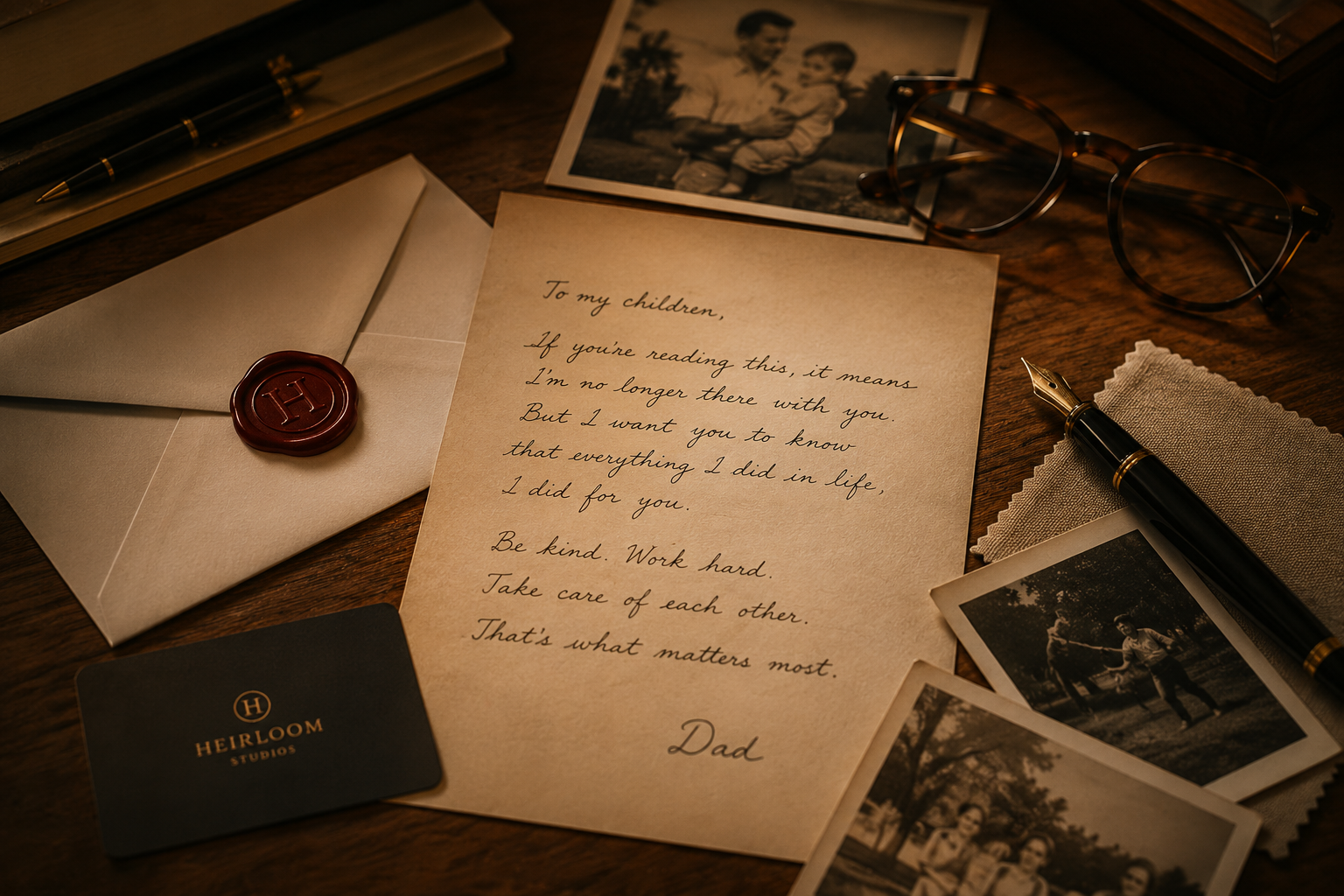 Handwritten letter from Dad to his children