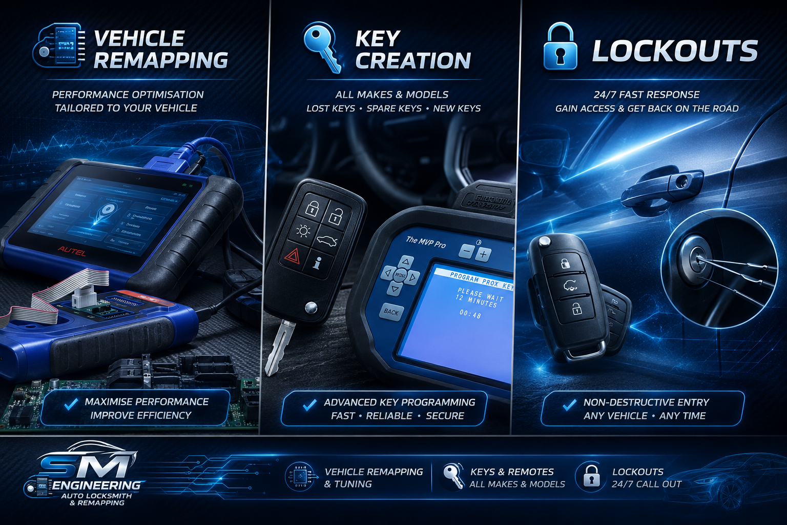 SM Engineering Services - Vehicle Remapping, Key Creation, Lockouts