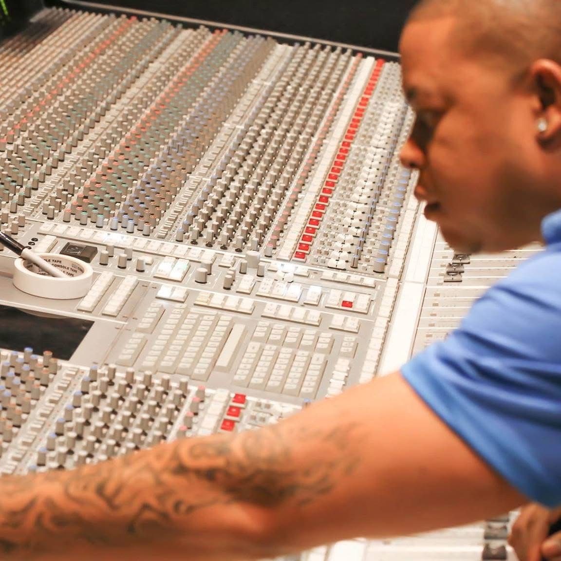 Curtis Young at Mixing Console