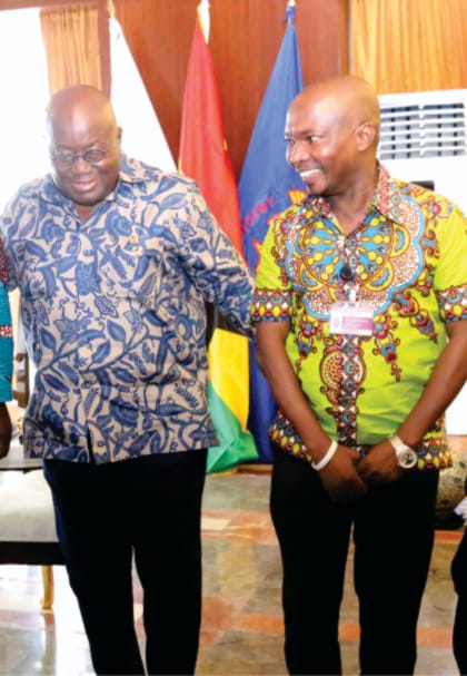 Victor Kwawukume with H.E. President Nana Akufo-Addo of Ghana