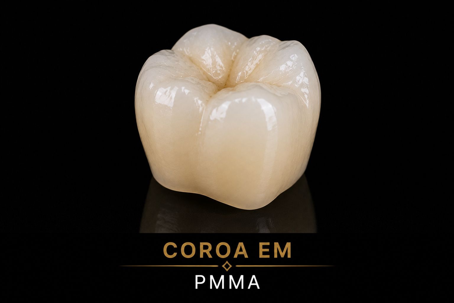 Coroa em dissilicato de lítio — vista vestibular
