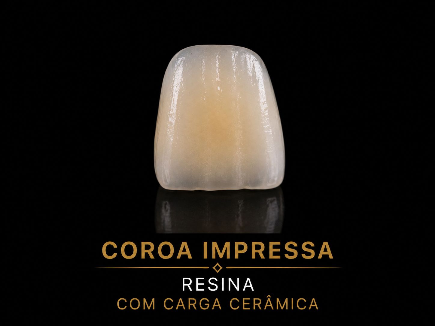 Coroa parafusada em zircônia multilayer — vista frontal
