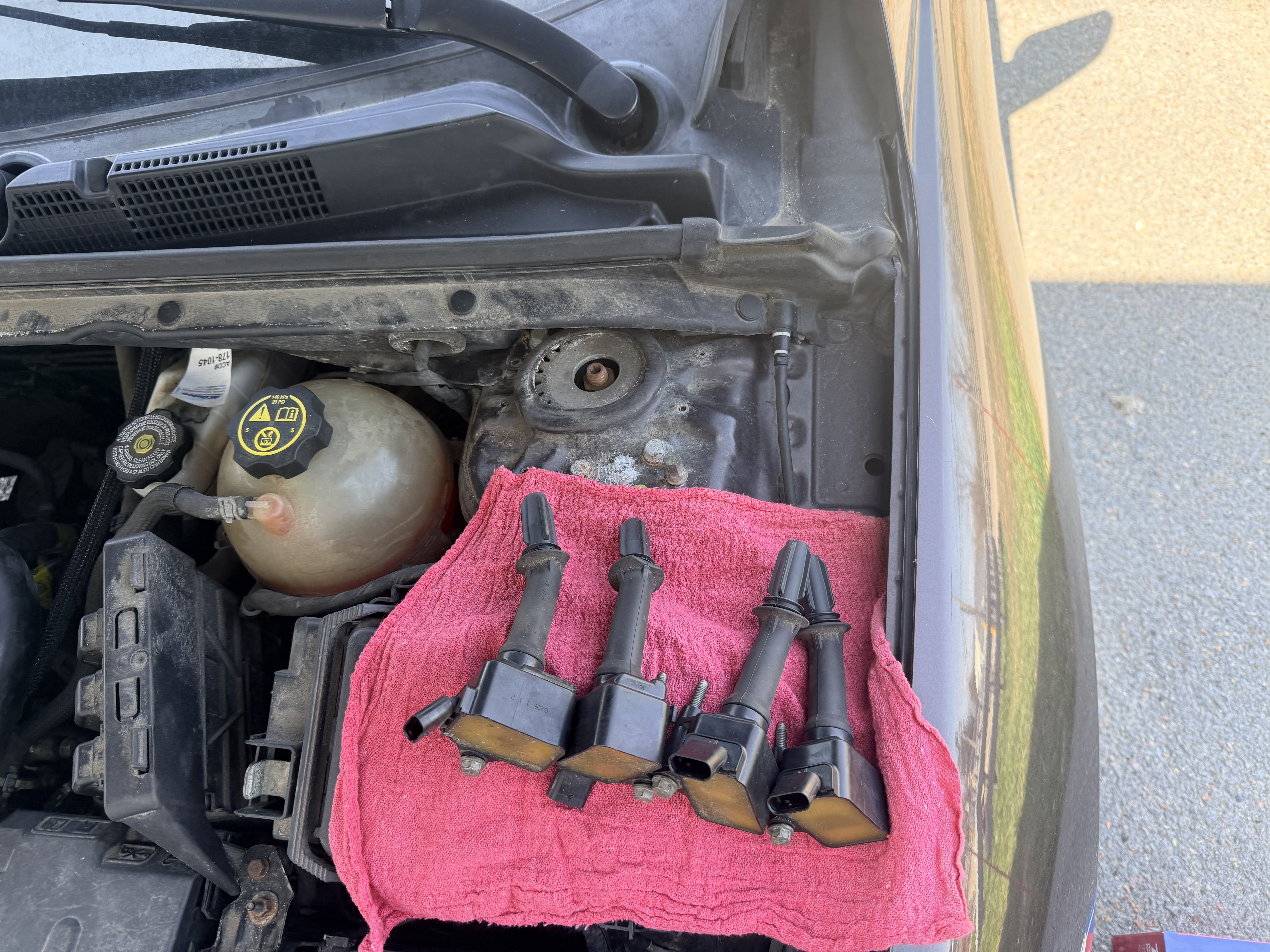 Ignition coils removed and laid out