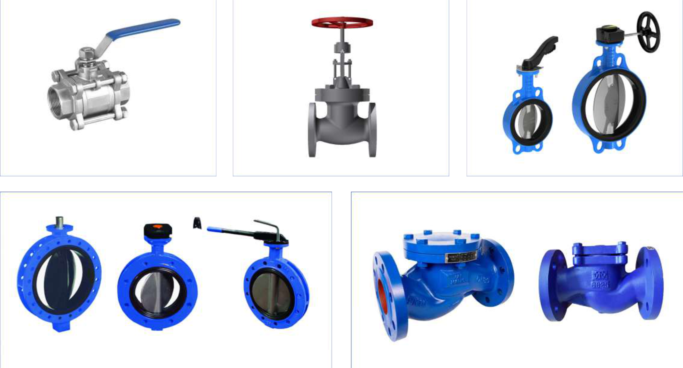 Valve — ball, gate, butterfly and check valves