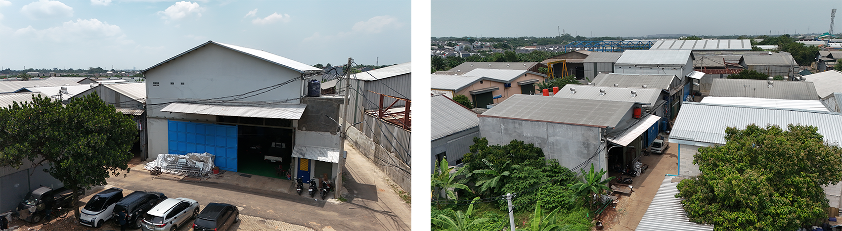 Office and Workshop — facility and aerial views