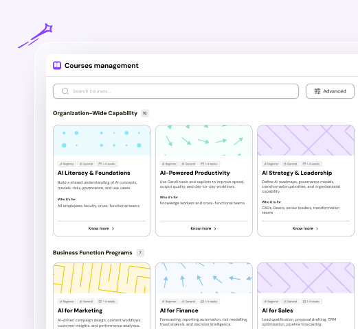 AI Courses - Courses management