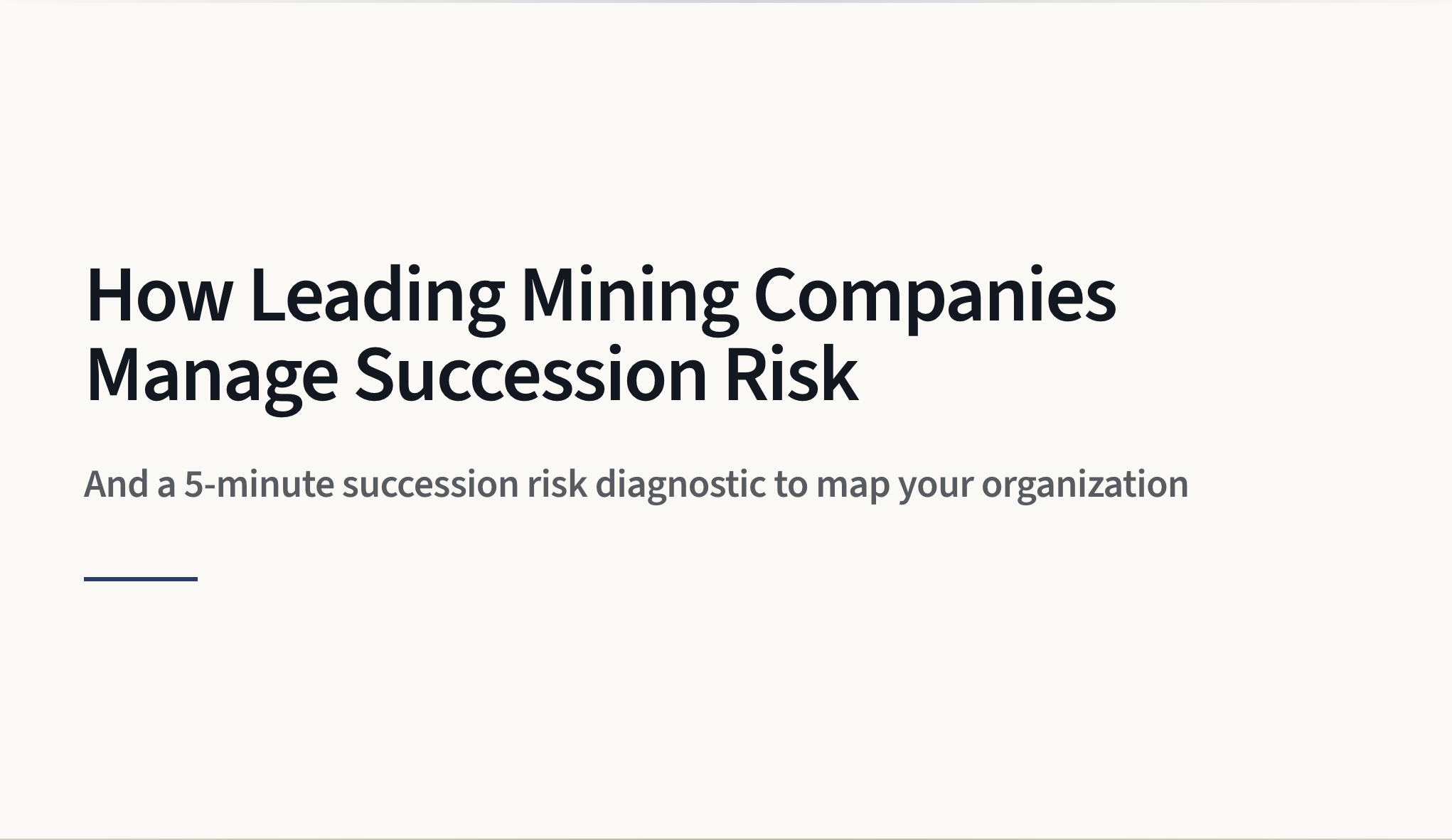 How Leading Mining Companies Manage Succession Risk Preview
