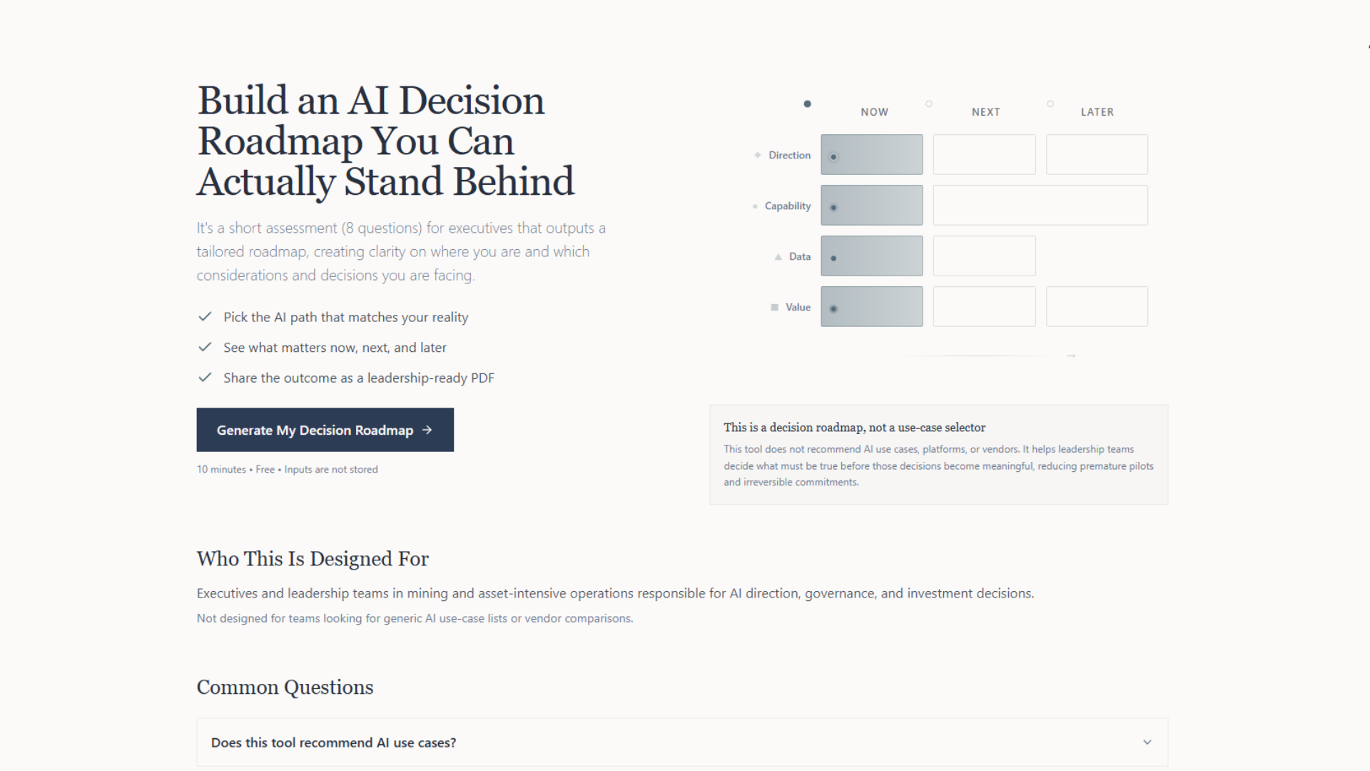 Build an AI Decision Roadmap Preview