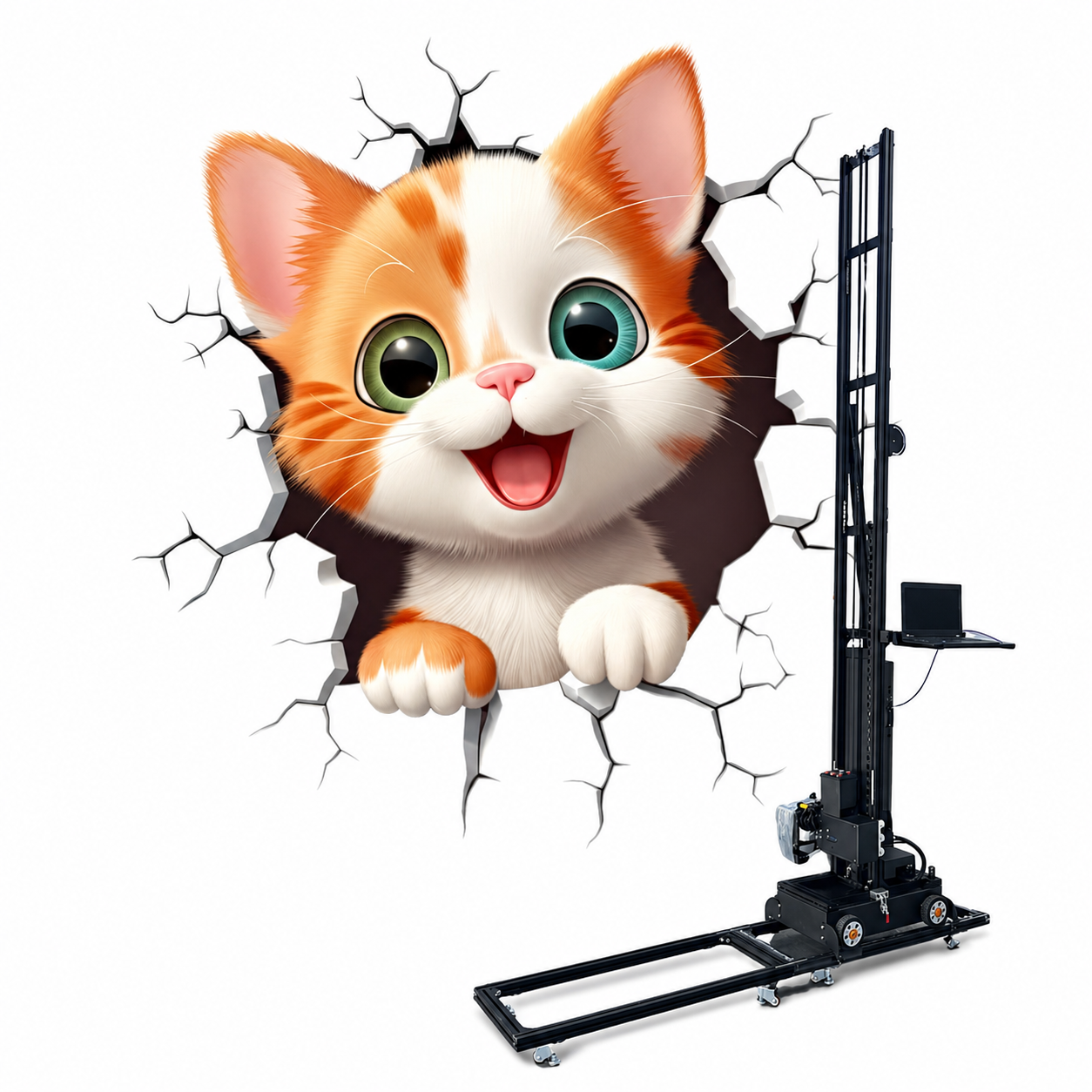 3D Cat Through Wall