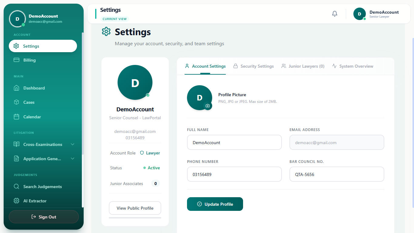Multi-User Access & Settings