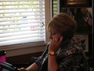 Mayor Burke at work in her office