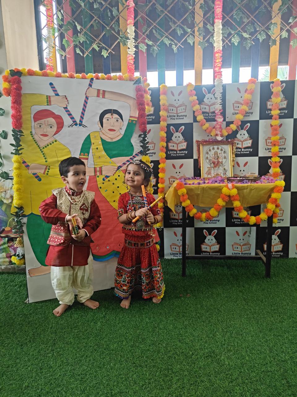 Navratri celebration with traditional dress