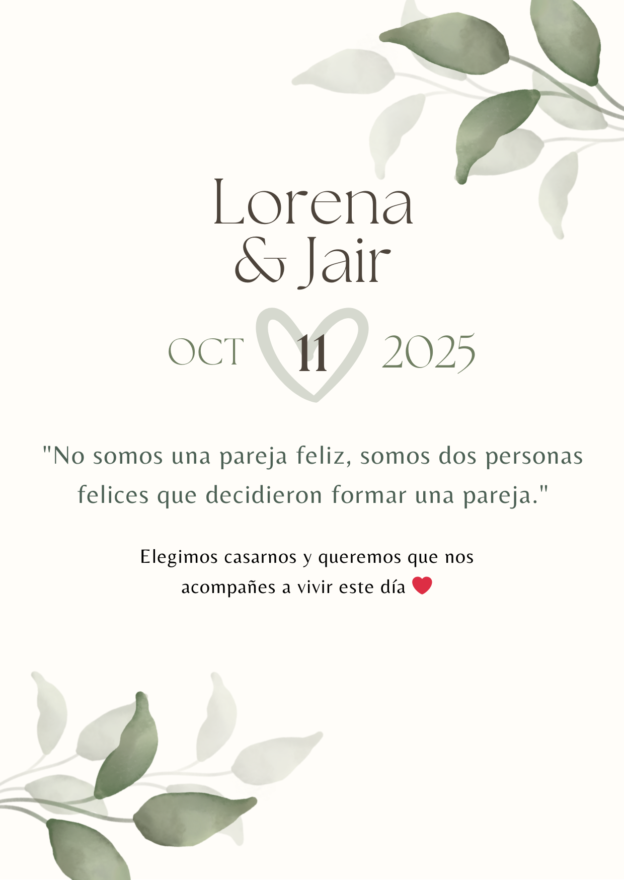 Invitación Lorena & Jair