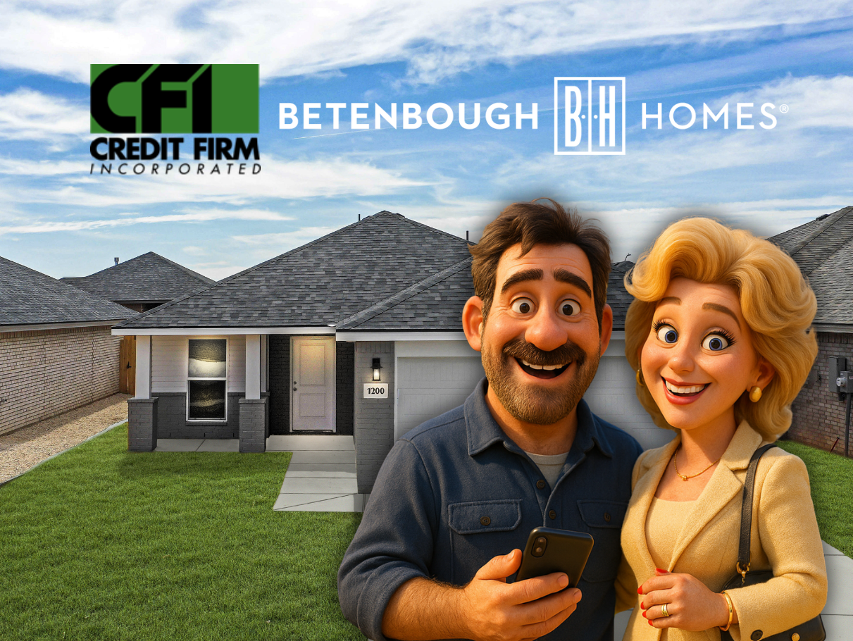 Family achieving homeownership with improved credit score
