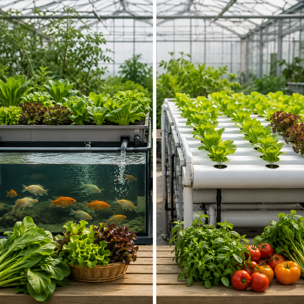 Comparison of aquaponics fish production and hydroponic plant-growing channels