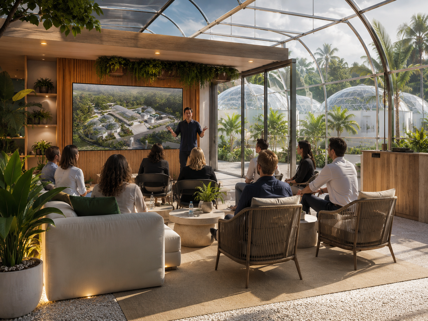 Community gathering at the farm