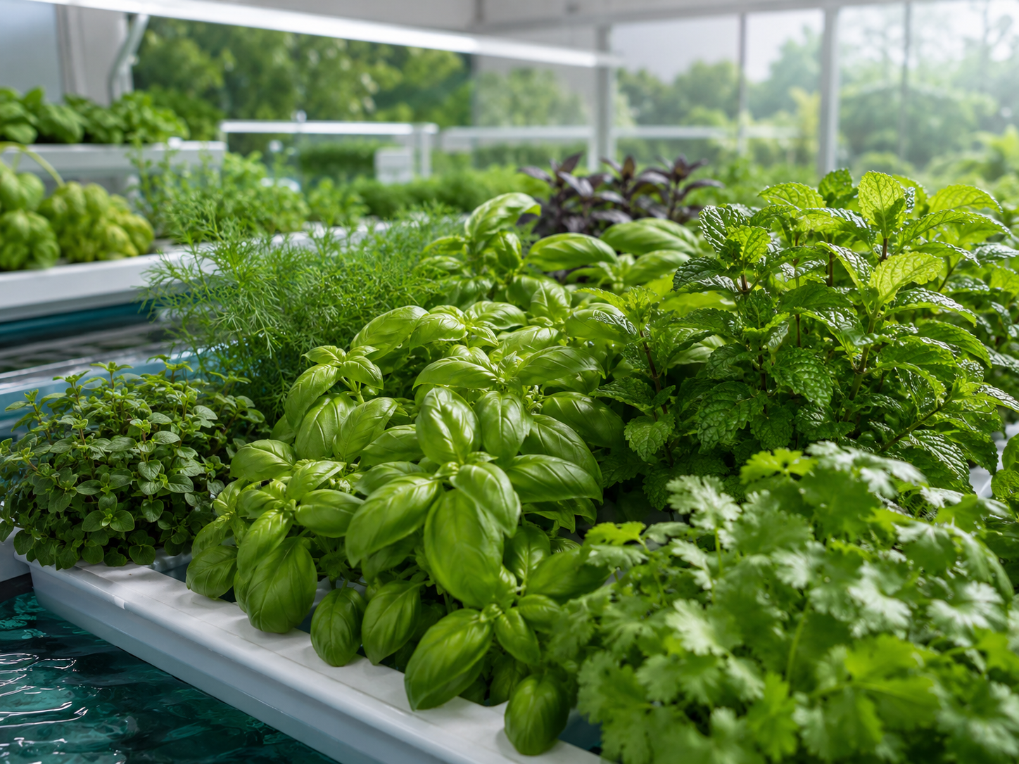 Fresh aquaponic herb production