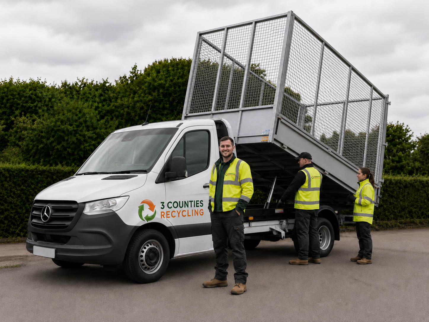 Cage truck from Three Counties Recycling