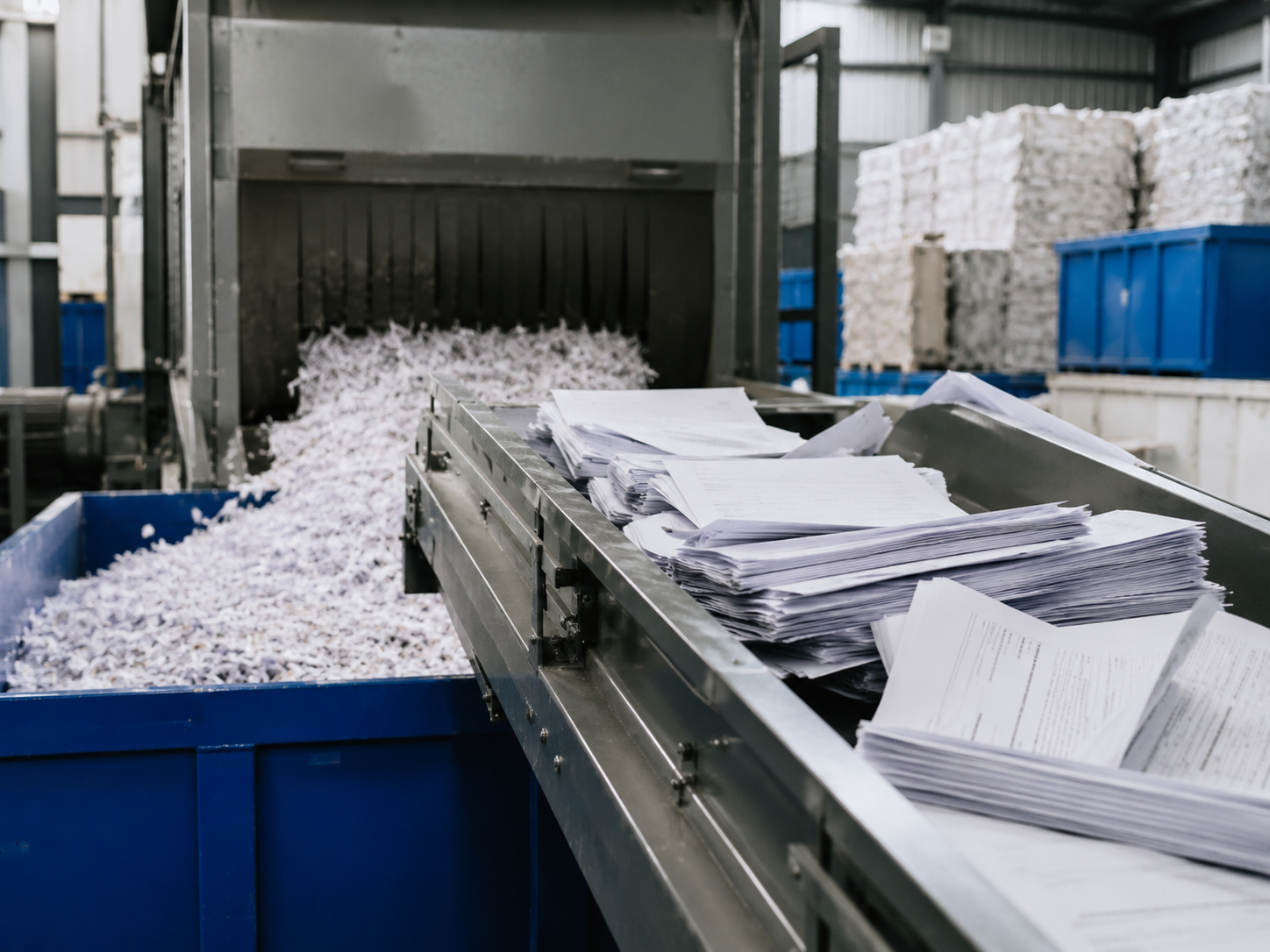 Confidential shredding recycling at 3 Counties Waste