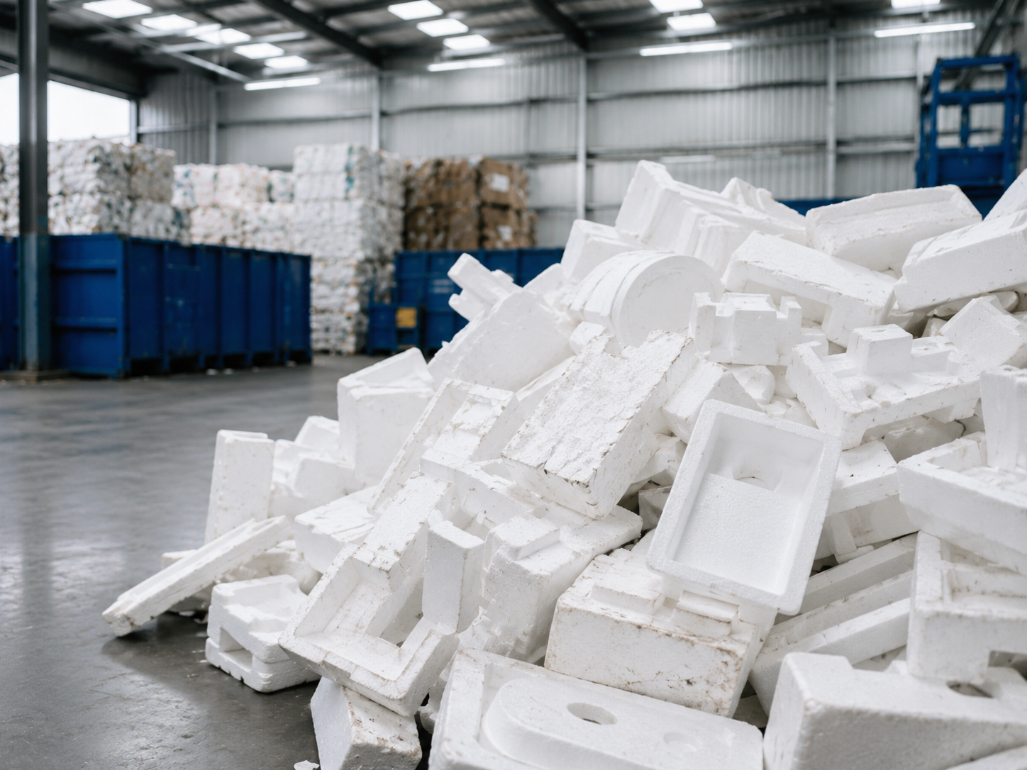 Polystyrene recycling at 3 Counties Waste