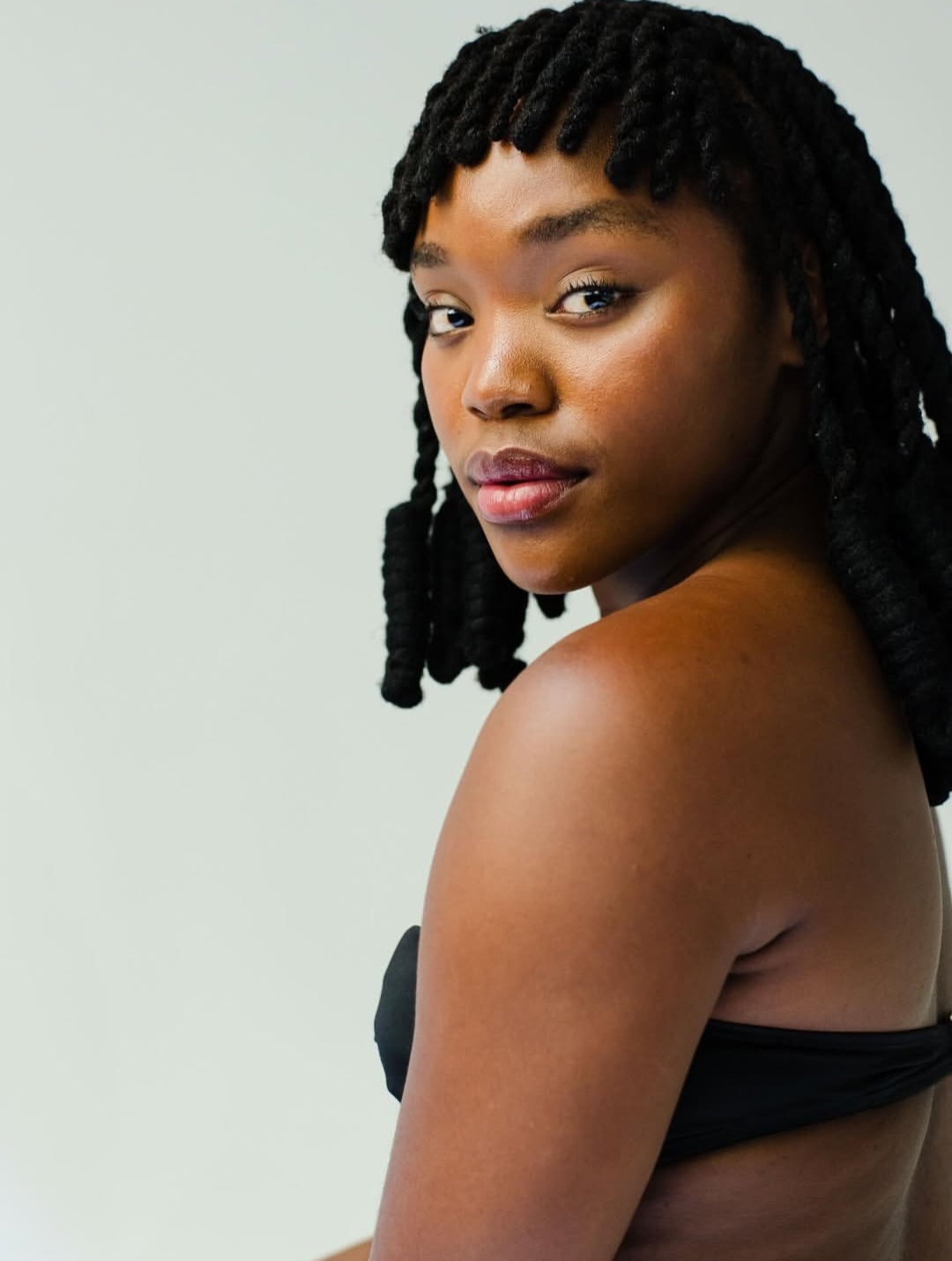 Beautiful barrel curl locs portrait