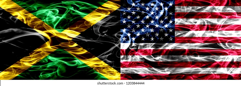 Jamaica and USA Flags