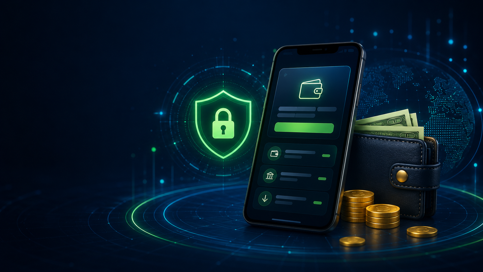 Secure wallet — deposits, balance, transactions