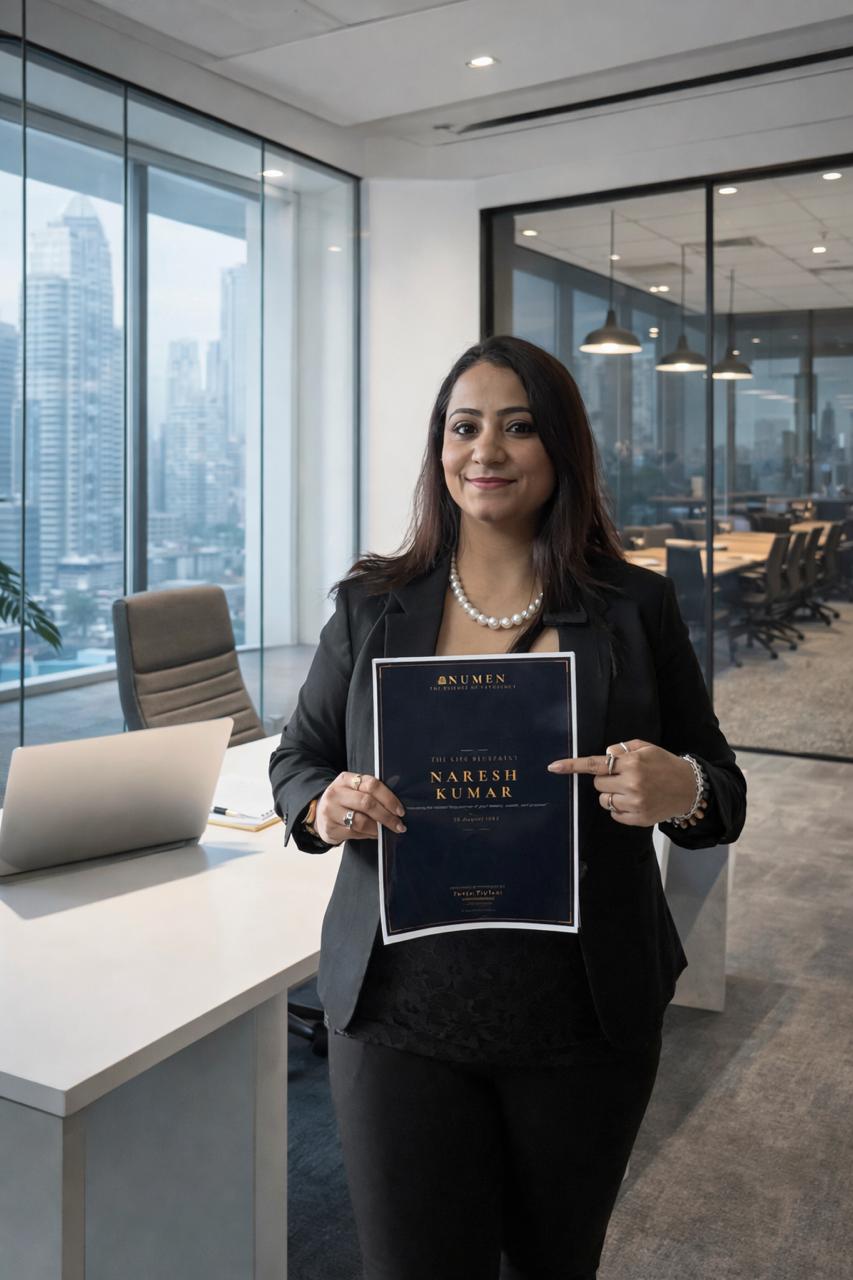 Pooja with her Numerology certification